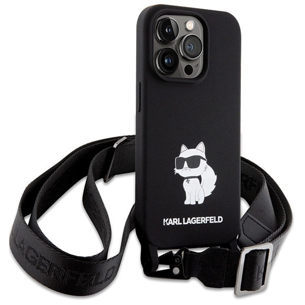 Karl Lagerfeld KLHCP15XSCBSCNK iPhone 15 Pro Max 6.7" hardcase black/black Crossbody Silicone Choupette