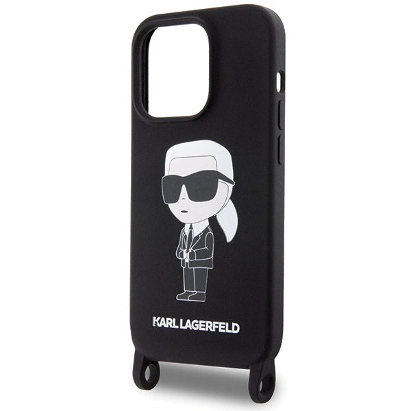 Karl Lagerfeld KLHCP15XSCBSKNK iPhone 15 Pro Max 6.7" hardcase black/black Crossbody Silicone Ikonik