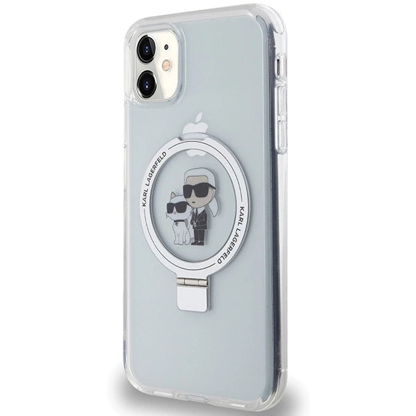 Karl Lagerfeld KLHMN61HMRSKCH iPhone 11 / Xr 6.1" white/white hardcase Ring Stand Karl&Choupette MagSafe