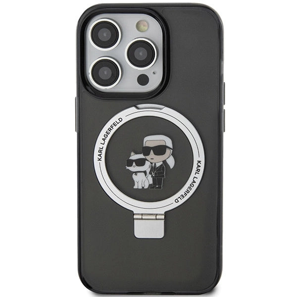 Karl Lagerfeld KLHMP13LHMRSKCK iPhone 13 Pro 6.1" black/black hardcase Ring Stand Karl&Choupette MagSafe