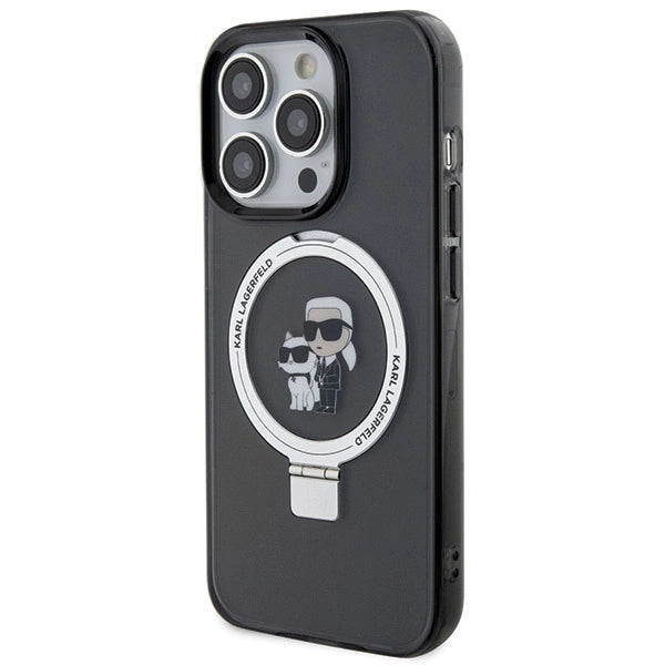 Karl Lagerfeld KLHMP15LHMRSKCK iPhone 15 Pro 6.1" black/black hardcase Ring Stand Karl&Choupette MagSafe