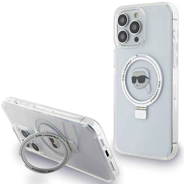 Karl Lagerfeld KLHMP15LHMRSKHH iPhone 15 Pro 6.1" white/white hardcase Ring Stand Karl Head MagSafe