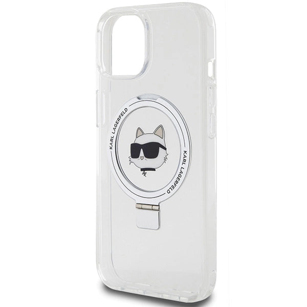 Karl Lagerfeld KLHMP15SHMRSCHH iPhone 15 6.1" white/white hardcase Ring Stand Choupette Head MagSafe