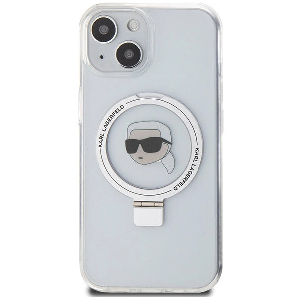 Karl Lagerfeld KLHMP15SHMRSKHH iPhone 15 6.1" white/white hardcase Ring Stand Karl Head MagSafe