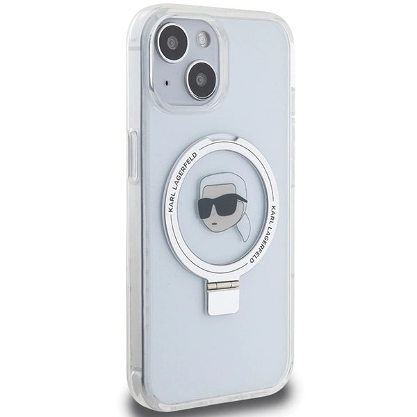 Karl Lagerfeld KLHMP15SHMRSKHH iPhone 15 6.1" white/white hardcase Ring Stand Karl Head MagSafe
