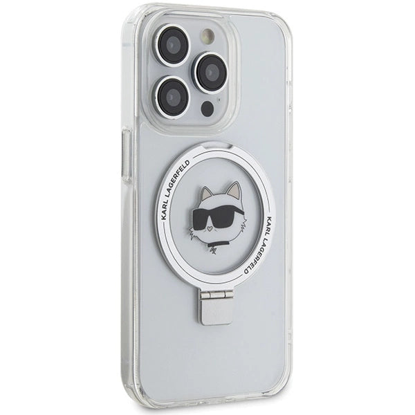 Karl Lagerfeld KLHMP15XHMRSCHH iPhone 15 Pro Max 6.7" white/white hardcase Ring Stand Choupette Head MagSafe