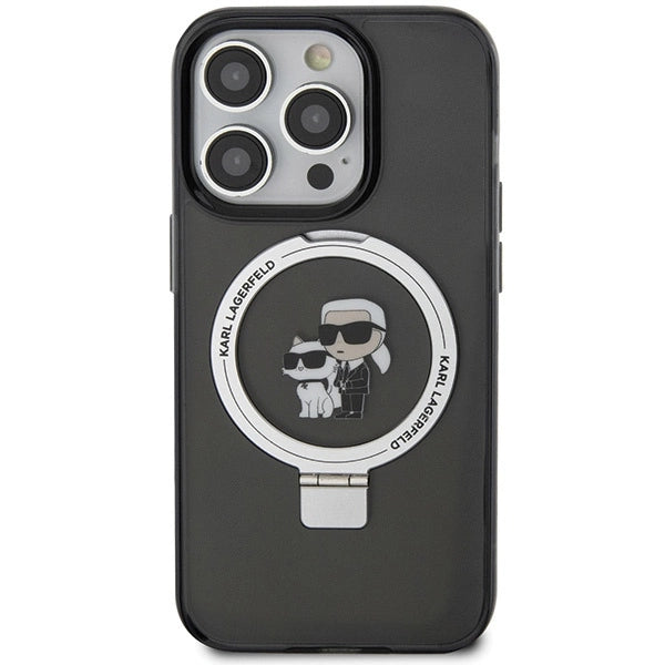 Karl Lagerfeld KLHMP15XHMRSKCK iPhone 15 Pro Max 6.7" black/black hardcase Ring Stand Karl&Choupette MagSafe