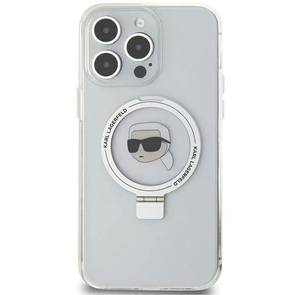 Karl Lagerfeld KLHMP15XHMRSKHH iPhone 15 Pro Max 6.7" white/white hardcase Ring Stand Karl Head MagSafe