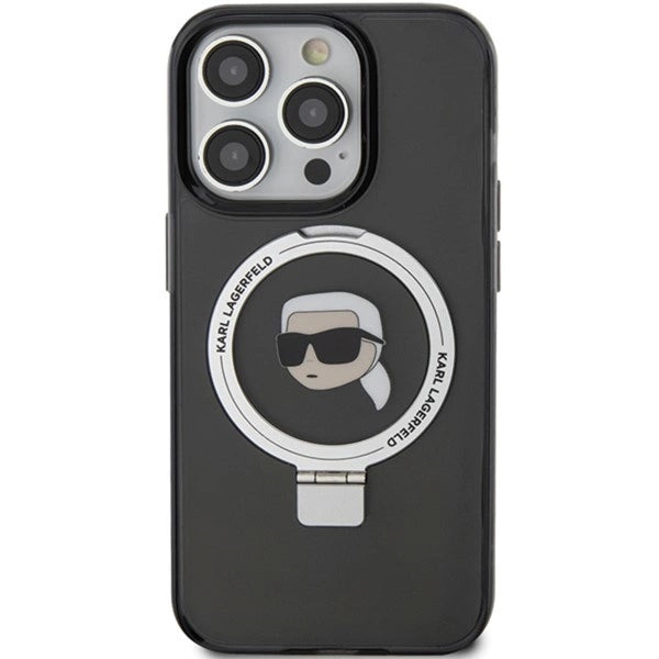 Karl Lagerfeld KLHMP15XHMRSKHK iPhone 15 Pro Max 6.7" black/black hardcase Ring Stand Karl Head MagSafe