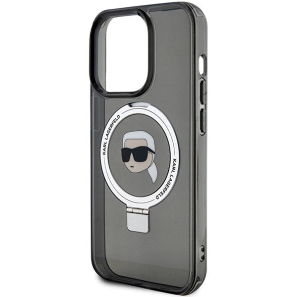 Karl Lagerfeld KLHMP15XHMRSKHK iPhone 15 Pro Max 6.7" black/black hardcase Ring Stand Karl Head MagSafe