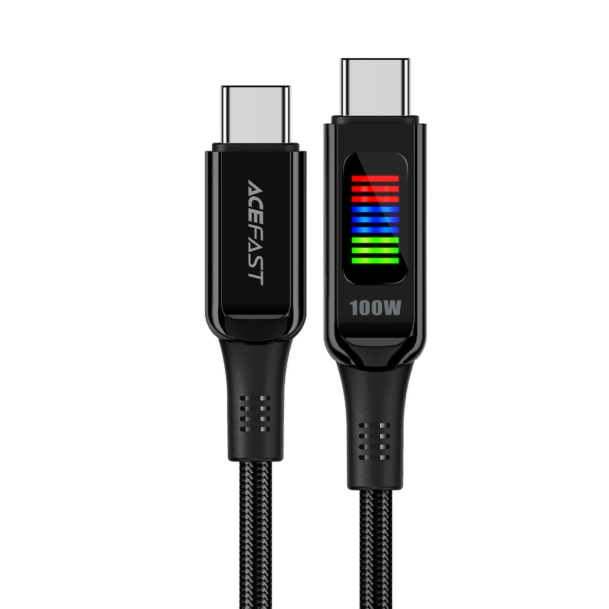 Acefast C7-03 USB-C USB-C 100W 1,2m kabel med skærm - sort