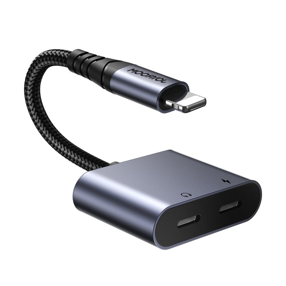 Joyroom SY-L02 Lightning til 2x Lightning DAC adapter 2in1 - sort