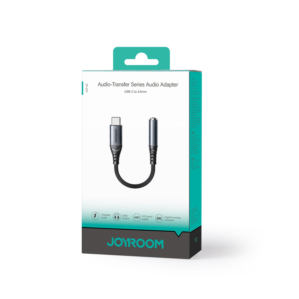 Joyroom SY-C01 USB-C DAC adapter til 3,5 mm mini jack - sort