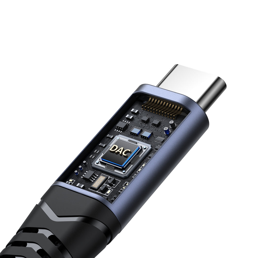 Joyroom SY-C02 2in1 DAC adapter USB-C til USB-C / 3,5 mm mini jack - sort