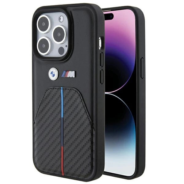 BMW Stamped Tricolor Stripe iPhone 15 Pro Case - sort