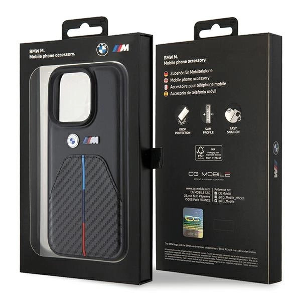 BMW Stamped Tricolor Stripe iPhone 15 Pro Case - sort