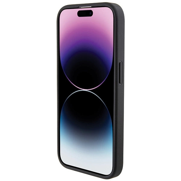 BMW Grip Stand Smooth & Carbon Case til iPhone 15 Pro - sort