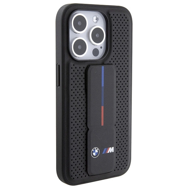BMW Grip Stand Smooth & Perforeret kuffert til iPhone 15 Pro - sort