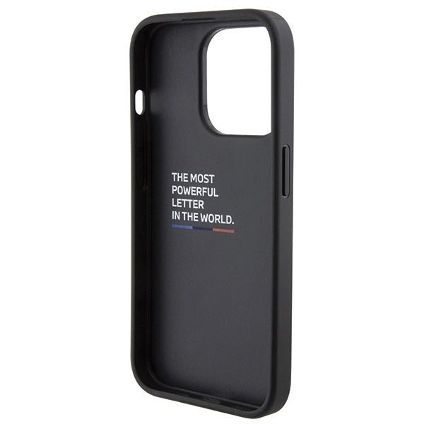 BMW Grip Stand Smooth & Perforeret kuffert til iPhone 15 Pro - sort