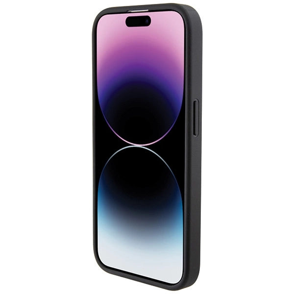 BMW læder Blue Dots iPhone 15 Pro Max Case - sort