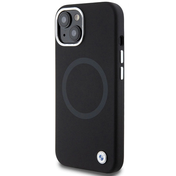 BMW Signature Liquid Silicone MagSafe case for iPhone 15 - black