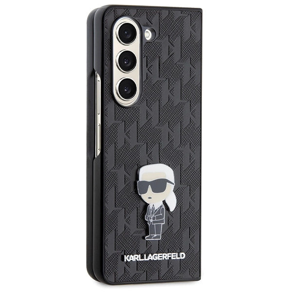 Karl Lagerfeld Saffiano Monogram Ikonik Pin case for Samsung Galaxy Z Fold 5 - black