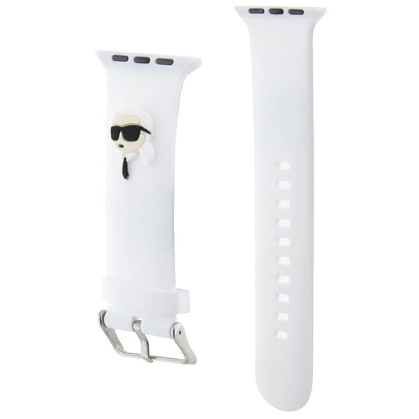 Karl Lagerfeld 3D Rubber Karl Head strap for Apple Watch 42/44/45/49mm - white
