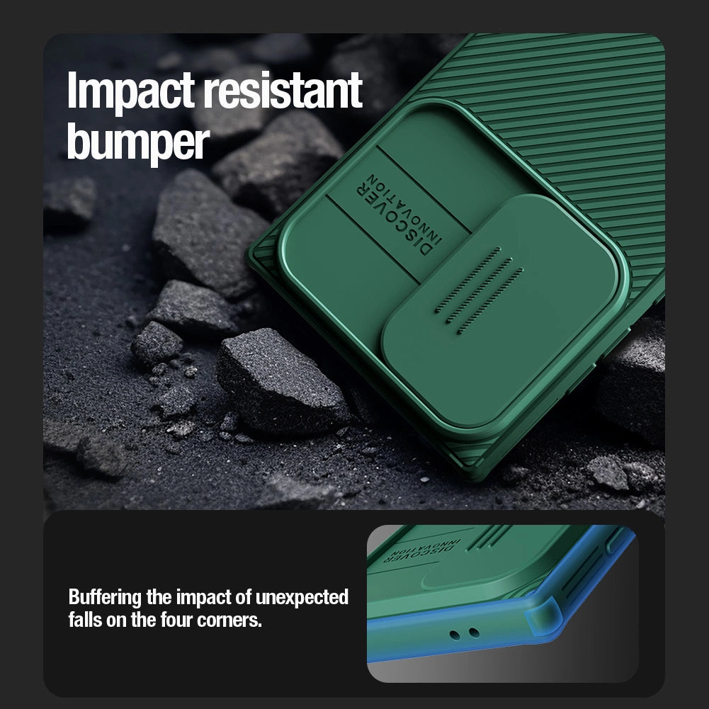 Nillkin CamShield Pro pansret kuffert med kamerabeskytter til Samsung Galaxy S24 Ultra - grønt