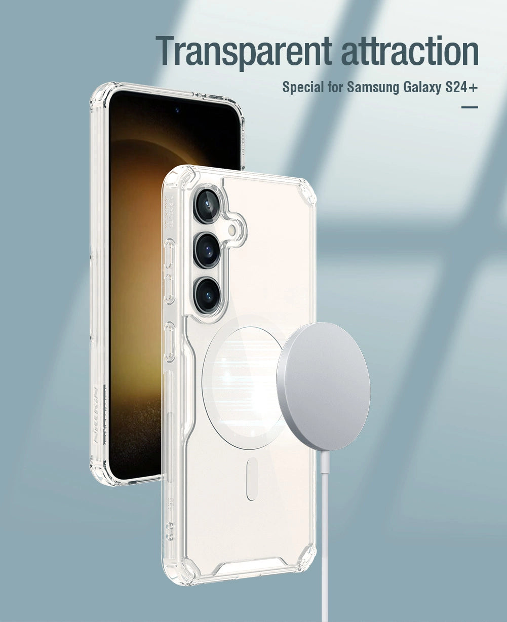 Nillkin Nature Pro pansret kuffert med magnetisk ring til Samsung Galaxy S24+ - hvid