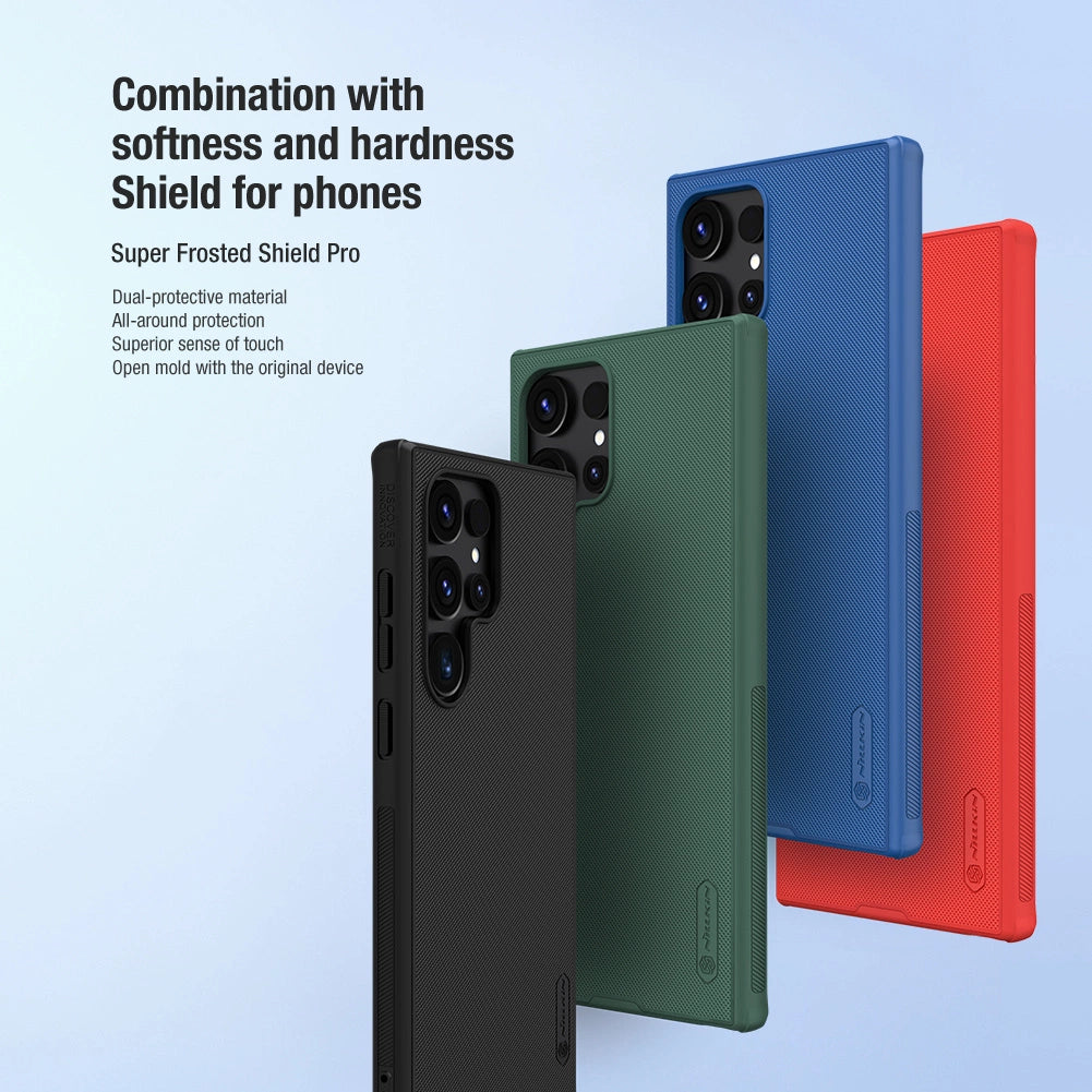 Nillkin Super Frosted Shield Pro pansret kuffert til Samsung Galaxy S24 Ultra - rød