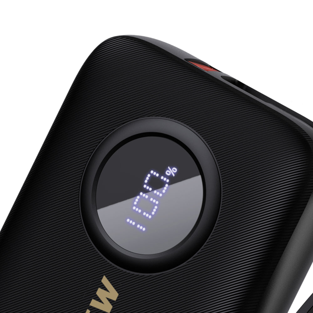 Dudao K14 10000mAh powerbank med USB-C / Lightning-kabler - sort