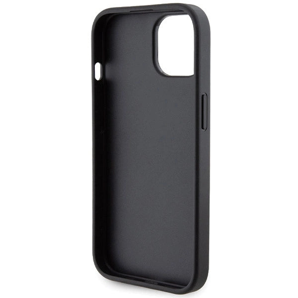 Ferrari Grip Stand Metal Logo case for iPhone 15 - black