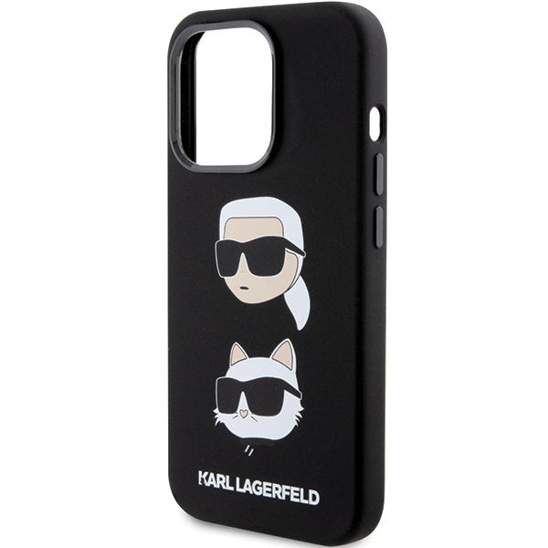 Karl Lagerfeld Silicone Karl&Choupette Head case for iPhone 15 Pro - black