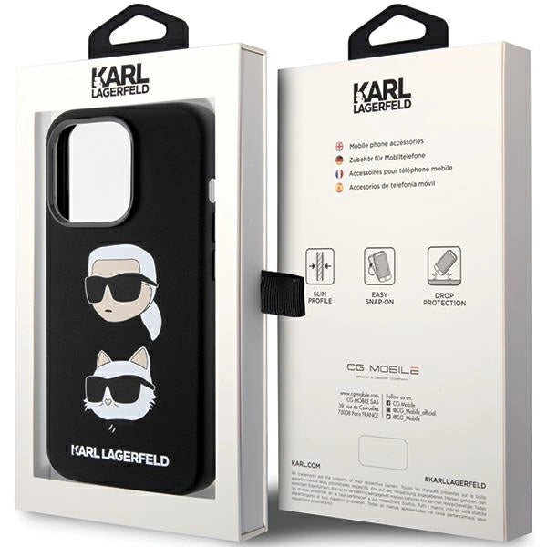 Karl Lagerfeld Silicone Karl&Choupette Head case for iPhone 15 Pro - black