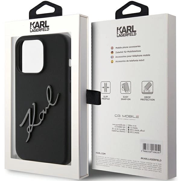 Karl Lagerfeld Silicone Karl Script case for iPhone 15 Pro - black