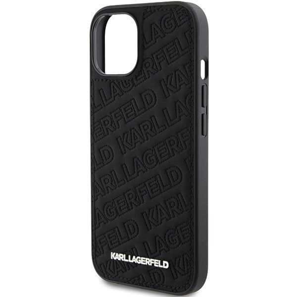 Karl Lagerfeld Quilted K Pattern case for iPhone 15 Plus / 14 Plus - black