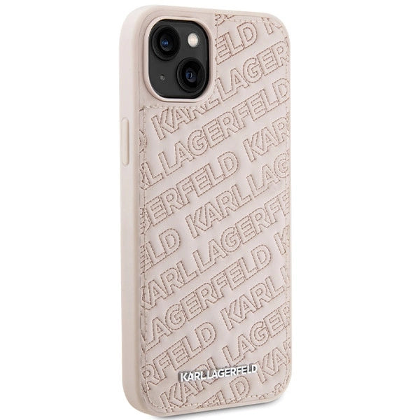 Karl Lagerfeld Quilted K Pattern case for iPhone 15 Plus / 14 Plus - pink