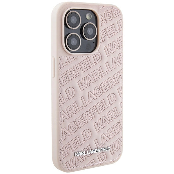 Karl Lagerfeld Quilted K Pattern case til iPhone 15 Pro Max - pink
