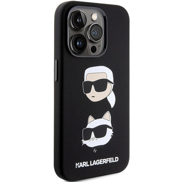Karl Lagerfeld Silicone Karl&Choupette Head case for iPhone 15 Pro Max - black