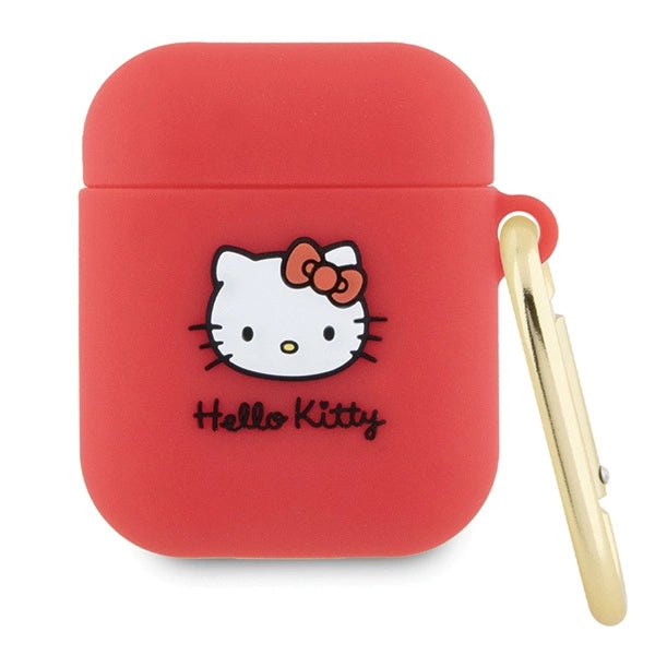 Hello Kitty Silikon 3D Kitty Head-hylster til AirPods 1/2 - fuchsia