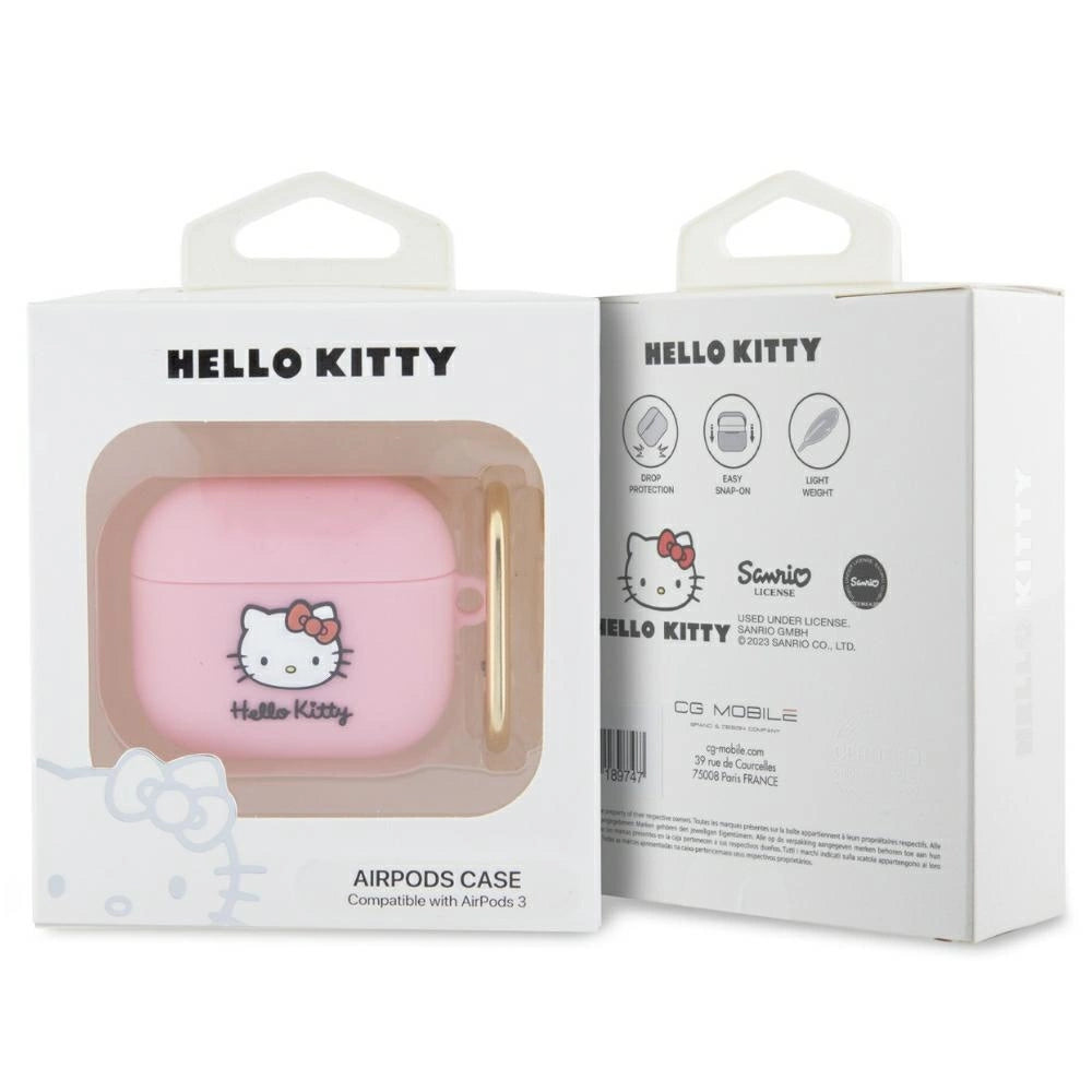 Hello Kitty Silicone 3D Kitty Head case for AirPods 3 - pink