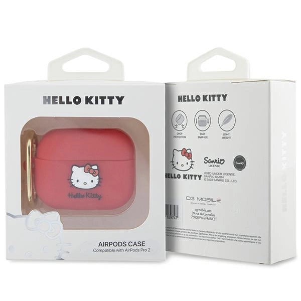 Hello Kitty Silicone 3D Kitty Head case for AirPods Pro 2 (2022/2023) - fuchsia