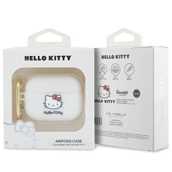 Hello Kitty Silicone 3D Kitty Head case for AirPods Pro 2 (2022/2023) - white