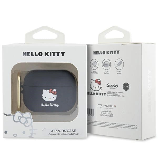Hello Kitty Silicone 3D Kitty Head Case for AirPods Pro 2 (2022/2023) - Black