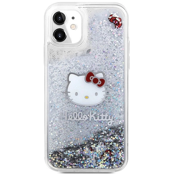 Hello Kitty Liquid Glitter Charms Kitty Head Case for iPhone 11 / Xr - Silver