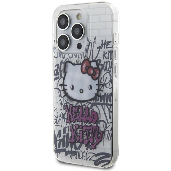Hello Kitty IML Kitty On Bricks Graffiti case for iPhone 14 Pro - white