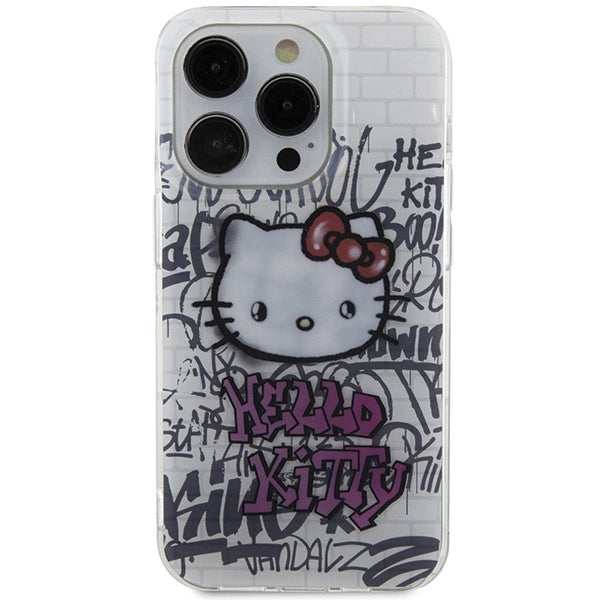 Hello Kitty IML Kitty On Bricks Graffiti case for iPhone 14 Pro - white