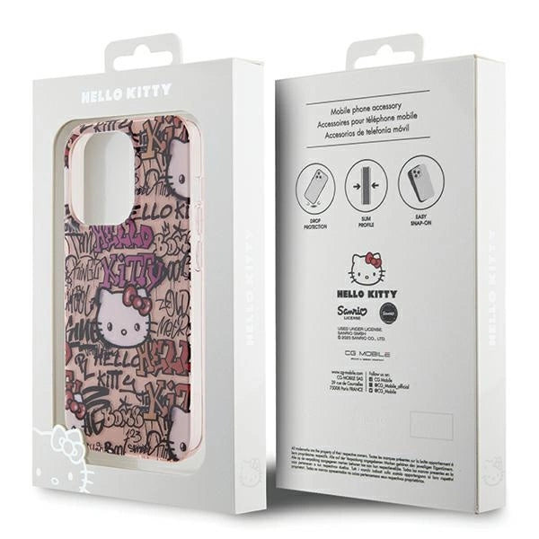 Hello Kitty IML Tags Graffiti case for iPhone 14 Pro Max - pink
