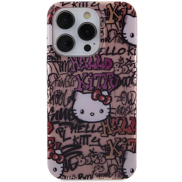 Hello Kitty IML Tags Graffiti case for iPhone 15 Pro - pink