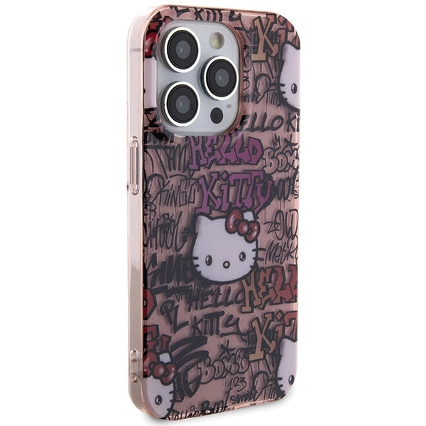 Hello Kitty IML Tags Graffiti case for iPhone 15 Pro - pink